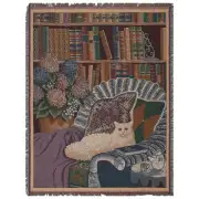 Cat In The Library Tapestry Afghans