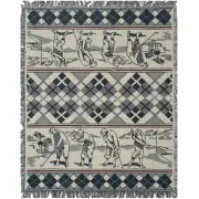 Golfer Green Plaid Tapestry Afghans