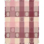 Mauve and Natural Textured Blocks Tapestry Afghans