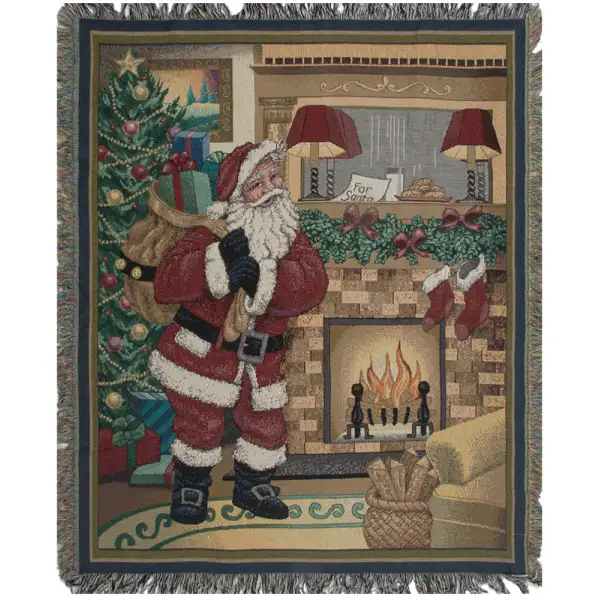 A Visit From Santa Afghan Throw