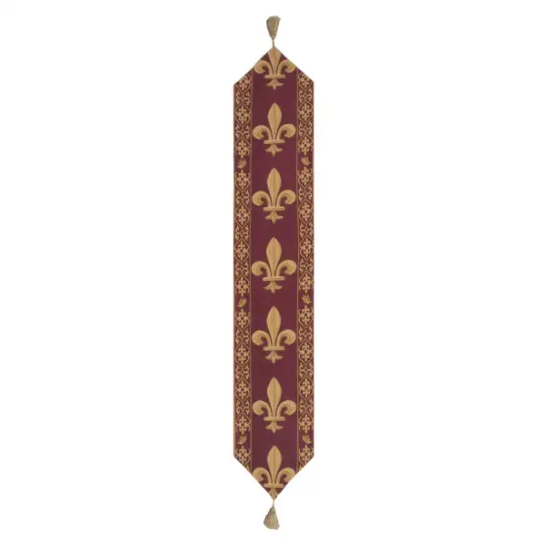 Fleur de Lys Red IV European Table Runner