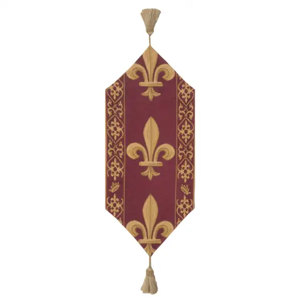 Fleur De Lys Red VI European Table Runner