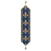 Fleur de Lys Blue VI Belgian Table Runner