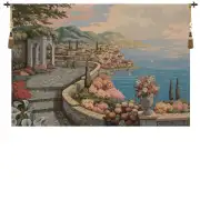 Promenade By The Lake Italian Tapestry Wall Hanging