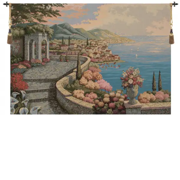 Promenade By The Lake Italian Wall Tapestry