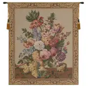 Brussels Bouquet Creme Belgian Tapestry Wall Hanging – 26 in. x 30 in. Cotton by Jan Baptist Vrients