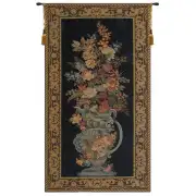 Elaborate Blue Urn Floral Belgian Wall Tapestry