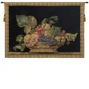 Fruit Basket Black European Tapestry Wall Hanging