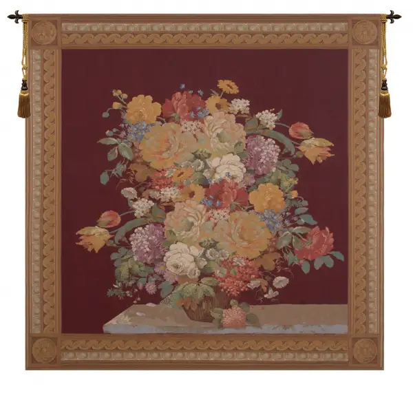 Elegant Masterpiece Wine Square Belgian Wall Tapestry