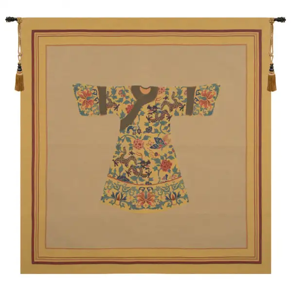 Blond Kimono Belgian Tapestry Wall Hanging - 56 in. x 57 in. Cotton/Viscose/Polyester/Mercurise by Charlotte Home Furnishings