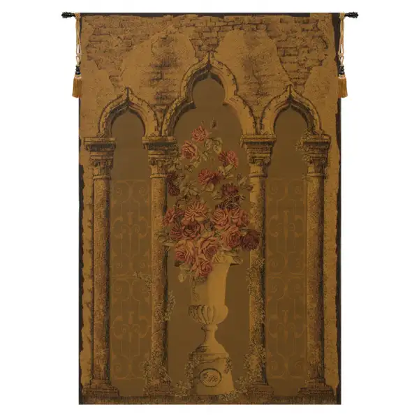 Rose Colonnade Belgian Tapestry Wall Hanging - 35 in. x 51 in. Cotton/Viscose/Polyester/Mercurise by Charlotte Home Furnishings