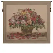 Spring Flowers Beige Belgian Wall Tapestry