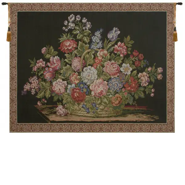 Elizabeth's Arrangement Belgian Tapestry Wall Hanging - 66 in. x 52 in. Cotton/Viscose/Polyester/Mercurise by Jan Van Huysum