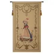 A Lady Waiting European Tapestry Wall Hanging