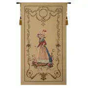 A Lady Waiting Belgian Tapestry Wall Hanging - 49 in. x 86 in. Cotton/Viscose/Polyester/Mercurise by Charlotte Home Furnishings