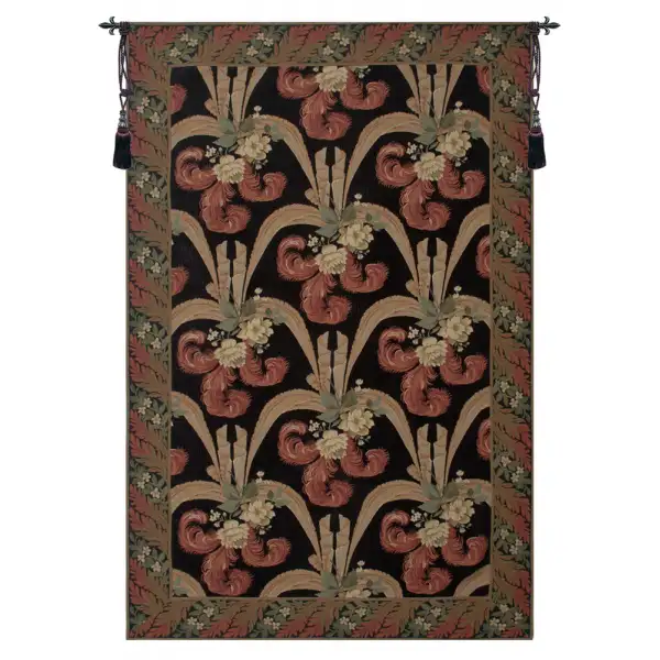 Elegant Floral Scroll Belgian Tapestry Wall Hanging - 52 in. x 80 in. Cotton/Viscose/Polyester/Mercurise by Jean-Baptiste Huet