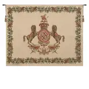Horse Crest Beige European Tapestry Wall Hanging