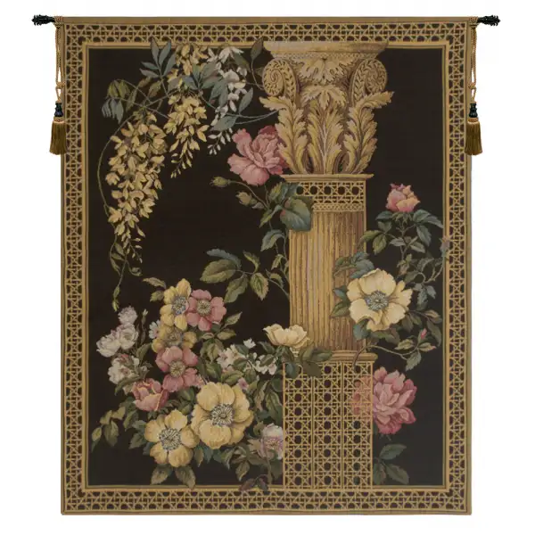 Corinthian Columns Black  Belgian Tapestry Wall Hanging