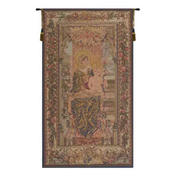 Madonna And Child Seated Belgian Tapestry Wall Hanging - 29 in. x 51 in. Cotton by Charlotte Home Furnishings