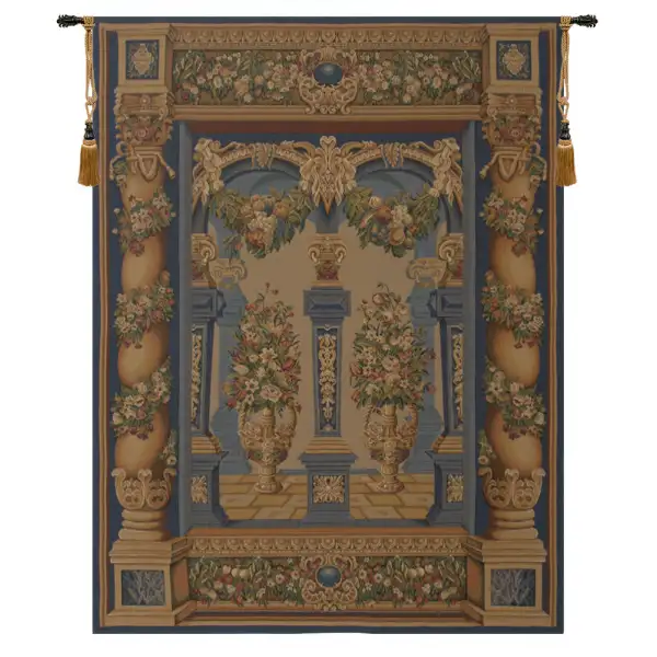 Loggia European Columns Belgian Tapestry Wall Hanging - 42 in. x 54 in. Cotton/Treveria/Viscose/polyester/Mercurise by Jan Baptist Vrients