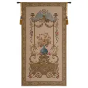 Floral Vase in a Gazebo Belgian Tapestry Wall Hanging