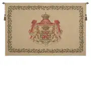 Lion Crest Beige Medium Belgian Tapestry Wall Hanging - 56 in. x 37 in. Cotton/Treveria/Viscose/polyester/Mercurise by Charlotte Home Furnishings