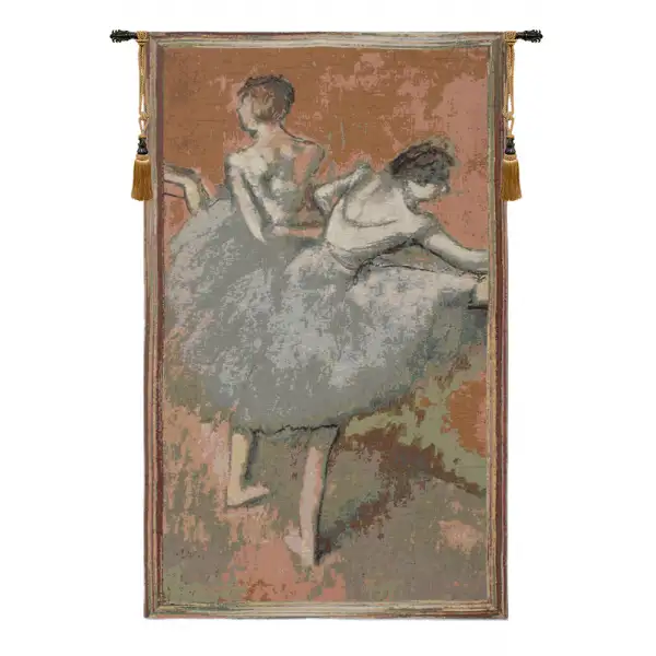 Figurative Ballet Dancers in Green European Tapestry