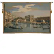 The Rialto Bridge Grand Canal Italian Tapestry - 54 in. x 38 in. Cotton/Viscose/Polyester by Alberto Passini