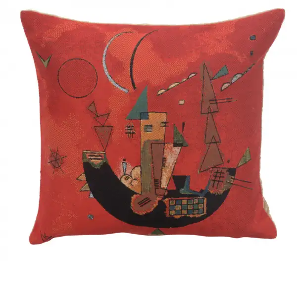 Kandinsky's Mit Und Gegen Belgian Cushion Cover - 18 in. x 18 in. Cotton/Viscose/Polyester by Kandinsky