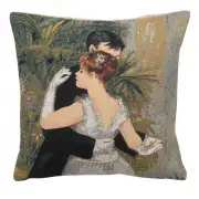 Degas Danse A La Ville Large Belgian Cushion Cover - 18 in. x 18 in. Cotton/viscose/goldthreadembellishments by Degas