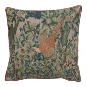 A Pheasant In A Forest Small French Tapestry Cushion