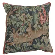 Two Hares In A Forest Large French Tapestry Cushion