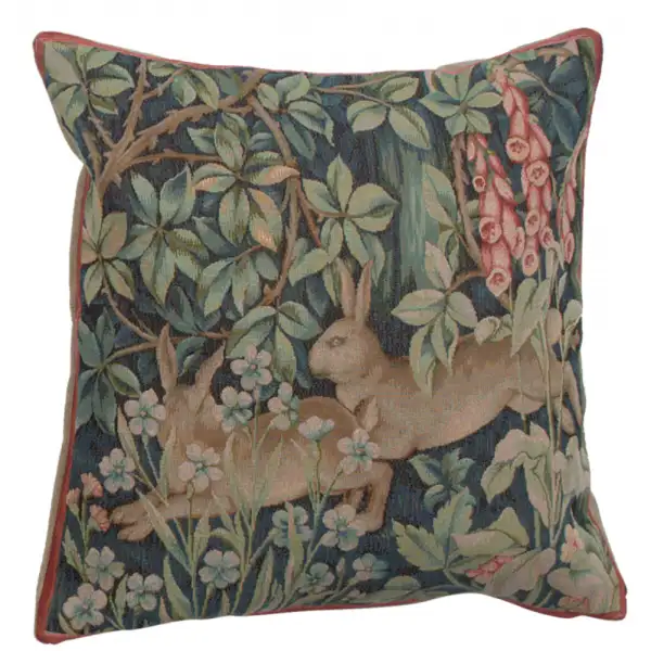 Two Hares In A Forest Large French Couch Cushion