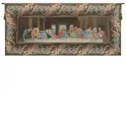 The Last Supper Italian with Border Italian Tapestry Wall Hanging