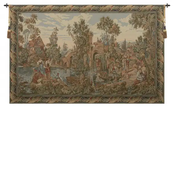 Washing by the Lake Both Panels Tapestry Wallart