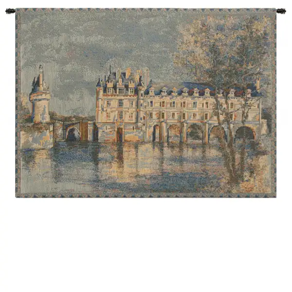 Chenonceau Castle Small Belgian Tapestry Wall Hanging