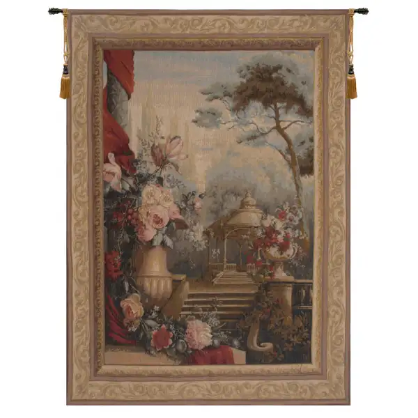 Bouquet Jardin Gazebo French Wall Tapestry - 41 in. x 57 in. Cotton/Viscose/Polyester by Redoute