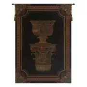 Urn on Pillar Black Small Belgian Wall Tapestry