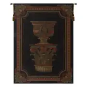 Urn on Pillar Black Large Belgian Tapestry