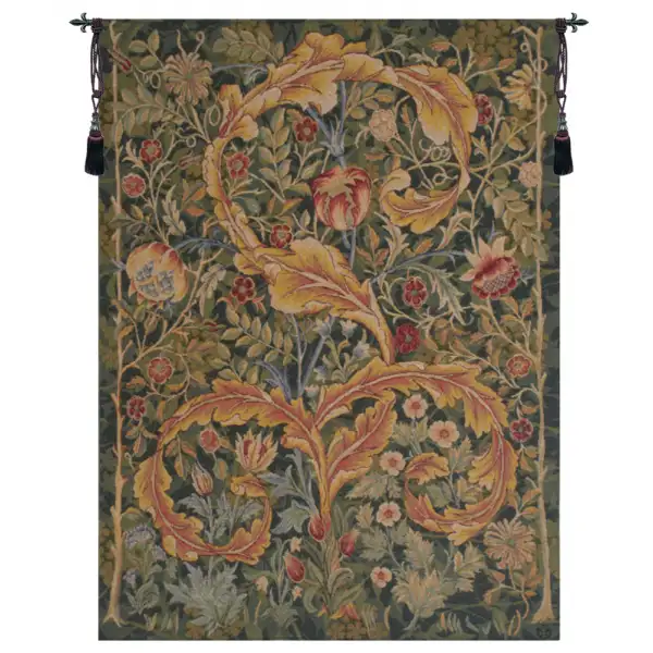 Acanthe Green Medium French Wall Tapestry - 28 in. x 58 in. Wool/Cotton by William Morris