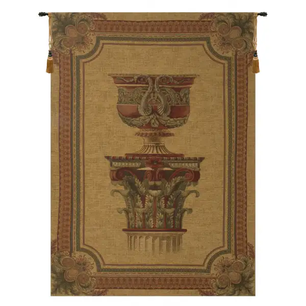 Urn on Pillar Gold Large European Tapestry