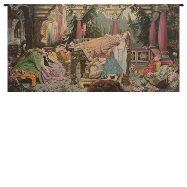 Sleeping Beauty Italian Horizontal Italian Tapestry - 48 in. x 26 in. Cotton/Viscose/Polyester by Victor Vasnetsov