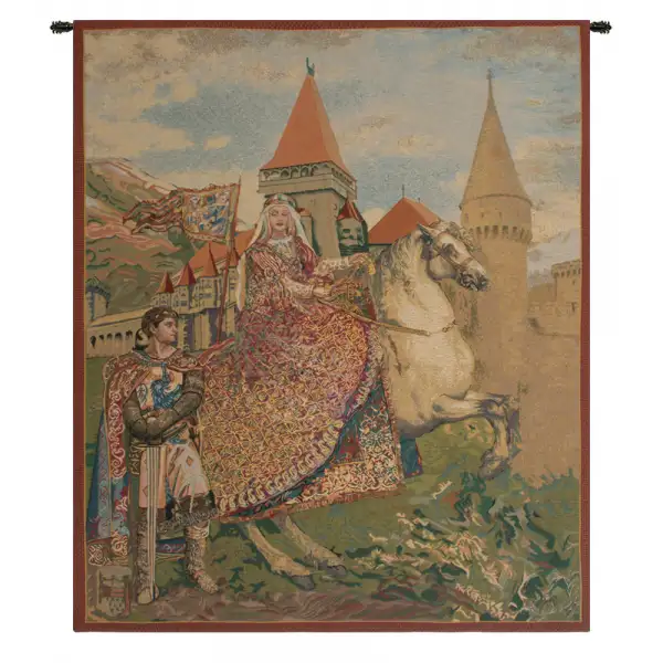 Sir Lancelot And Guinevere Belgian Tapestry - 45 in. x 53 in. Cotton/Viscose/Polyester by Charlotte Home Furnishings