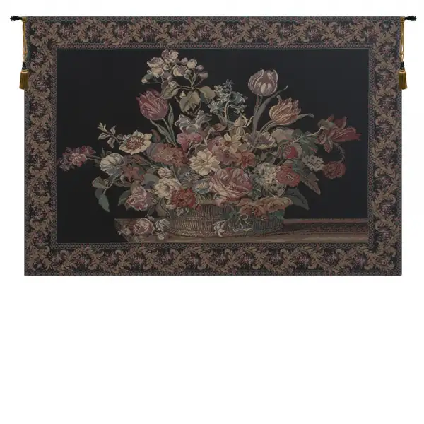 The Vase in Black Tapestry Wallart