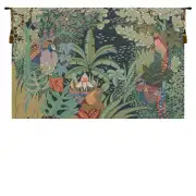 Jungle and Four Birds French Tapestry Wall Hanging