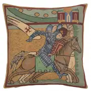 Chevaliers De St. Gregoire II Belgian Cushion Cover - 16 in. x 16 in. Cotton/Viscose/Polyester by Charlotte Home Furnishings