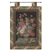 Flower Basket Black European Tapestry Wall Hanging