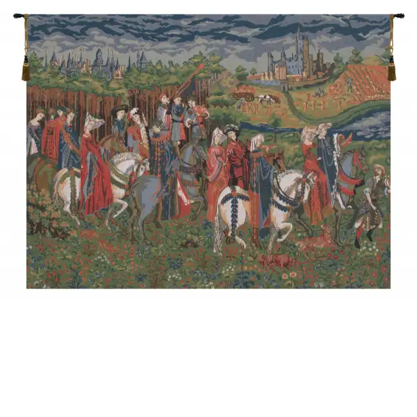 Duke Of Berry I Belgian Tapestry Wall Hanging - 35 in. x 25 in. CottonWool by Charlotte Home Furnishings