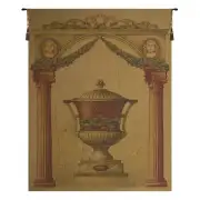 Olde World Filigree Urn Gold Belgian Wall Tapestry