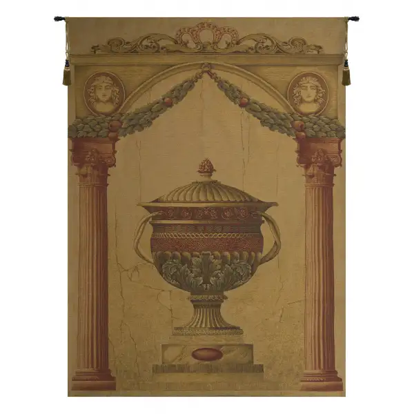 Filigrie Urn Pediment Belgian Wall Tapestry